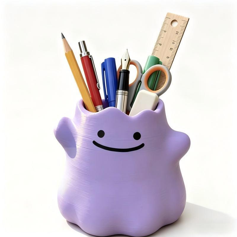 Case With Pencil Holder - Pokemon Ditto Pen Holder Creative Storage