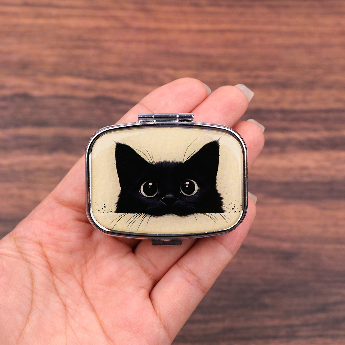 Cute Black Cat Travel Pill Org - Tablet Accessories Case ulasan dan harga