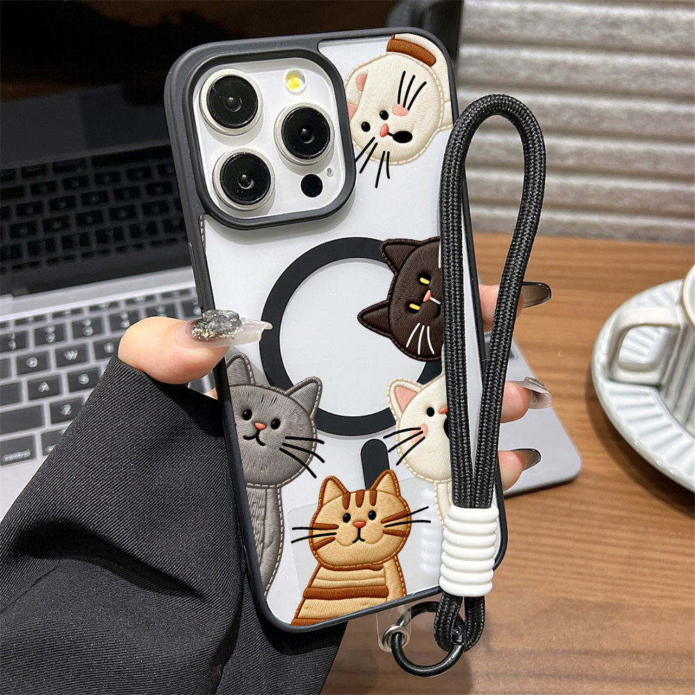 Cute Faux Embroidery Cat Phone - Apple Iphone 16 ulasan dan harga
